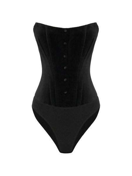  Post Meridiem Velvet Corset - Black 