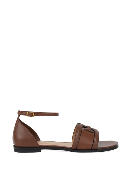  Potamy Buckle-detail Strap Leather Sandals - Brown 