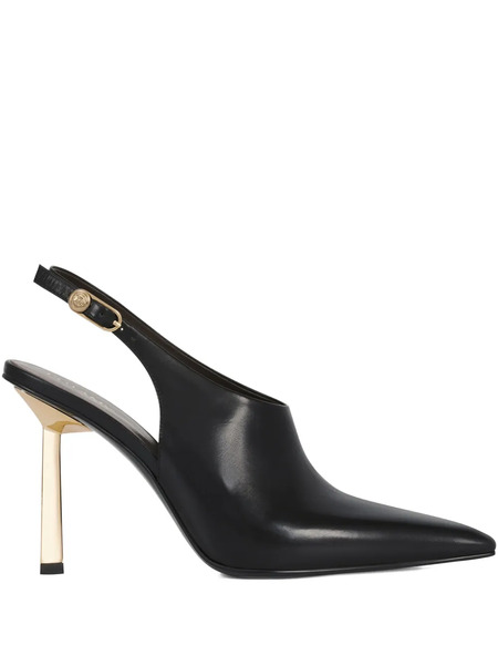  Potamy 50mm Leather Heeled Pumps - Black 
