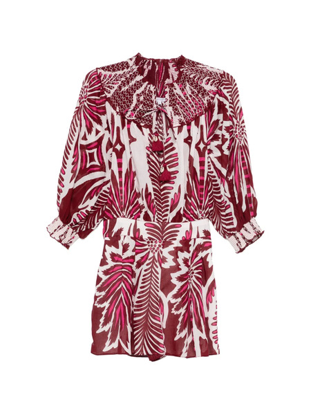  Poupette St Barth Janna Floral Tassel Jumpsuit - Red 