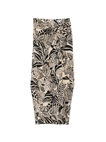  Poupette St Barth Uma Animal-print Midi Skirt - Neutrals 