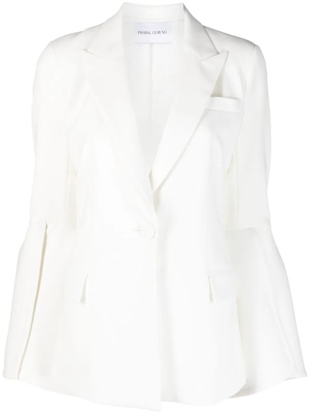  Prabal Gurung Slit-sleeve Single-breasted Blazer - White 