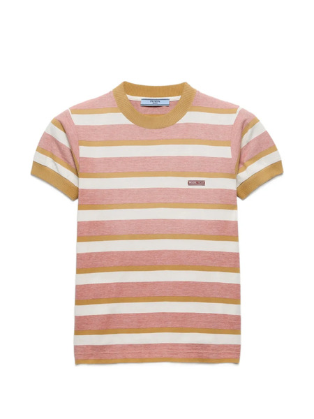  Prada Bayadere Stripe Jersey T-shirt - Neutrals 