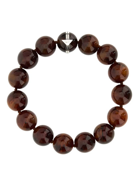  Prada Beaded Choker Necklace - Brown 