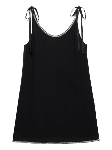  Prada Beaded Tie-strap Mini Dress - Black 