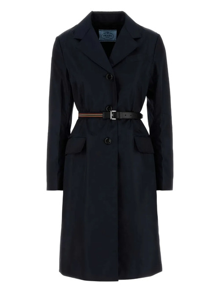  Prada Belted Panelled Coat - Blue 