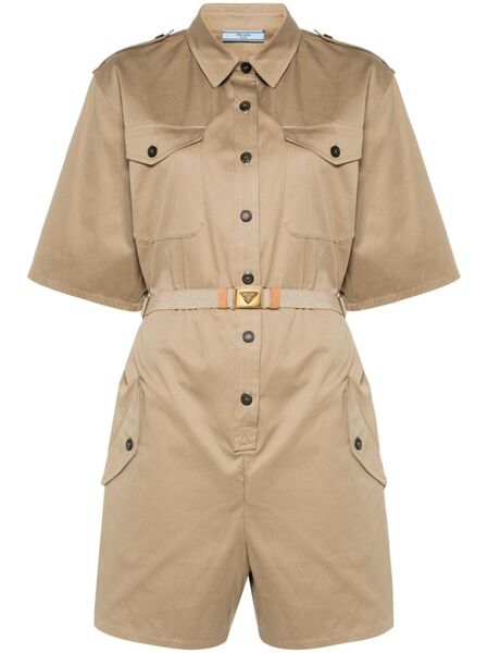 Prada Belted Playsuit - Brown 