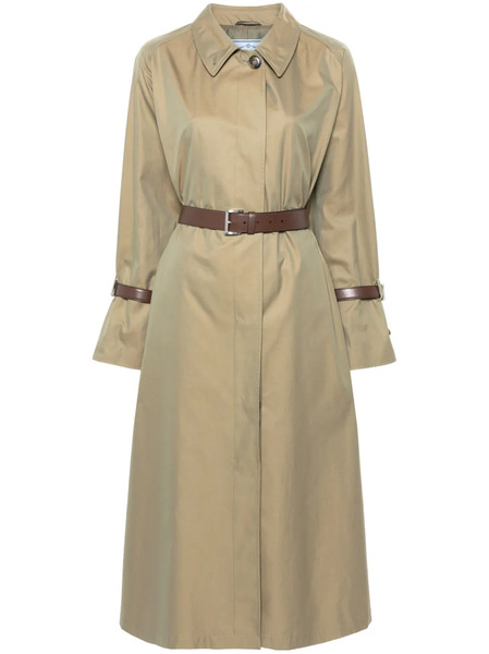  Prada Belted Trench Coat - Green 