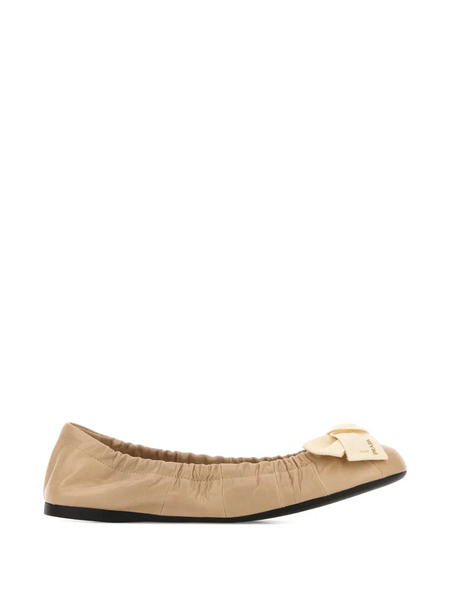  Prada Bow Ballerina Ballet Flats - Neutrals 