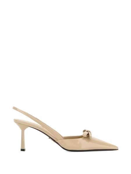  Prada Bow-detail Slingback Pumps - Neutrals 