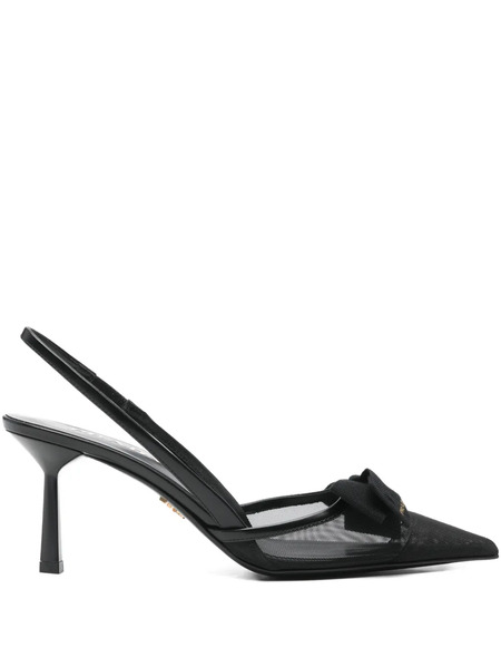  Prada Bow Pointed-toe Pumps - Black 