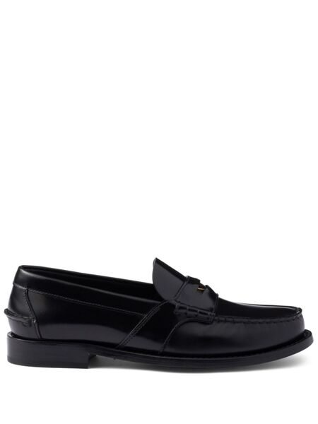  Prada Brushed-leather Loafers - Black 