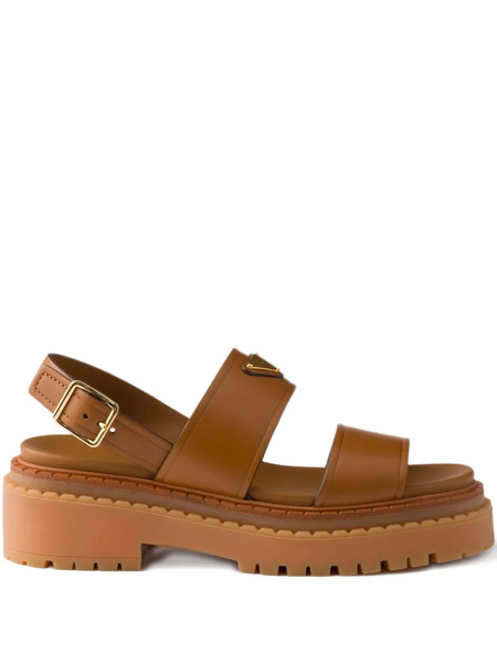  Prada Buckle-strap Platform Sandals - Brown 