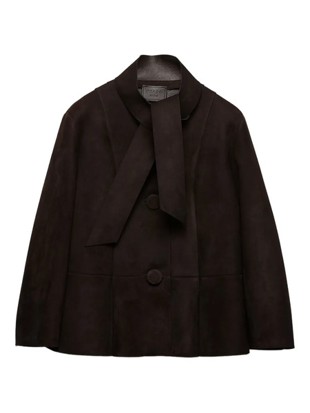  Prada Button-fastening Suede Jacket - Brown 