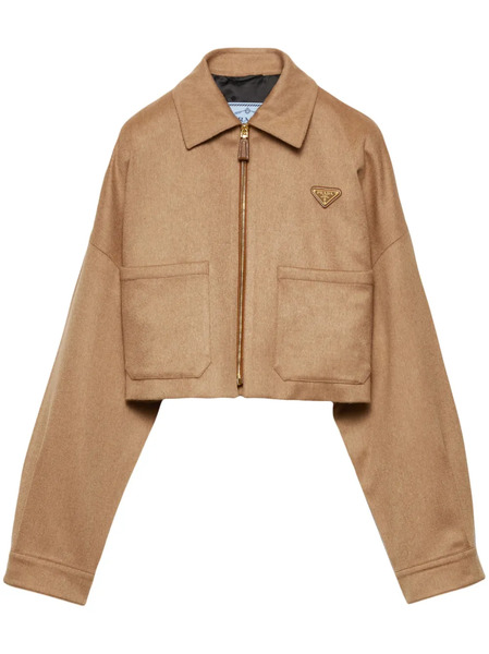  Prada Camel-hair Blouson Jacket - Brown 