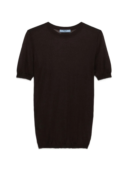  Prada Cashmere And Silk Crew-neck Sweater - Brown 