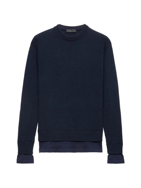  Prada Cashmere Crew-neck Sweater - Blue 