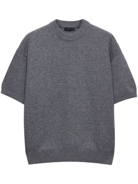 Prada Cashmere Short-sleeve Sweater - Grey 