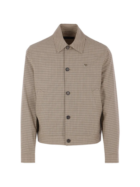  Prada Check Buttoned Jacket - Neutrals 