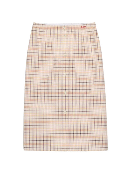  Prada Checked Cotton Poplin Pencil Skirt - Neutrals 