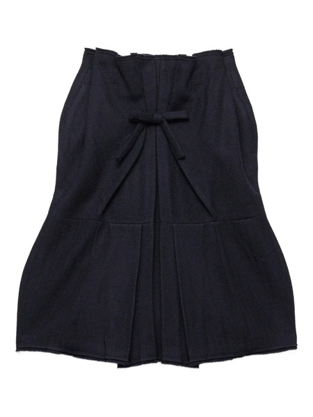  Prada Chevron Wool Midi Skirt - Blue 