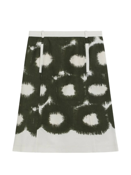  Prada Circle-print Canvas Skirt - Green 