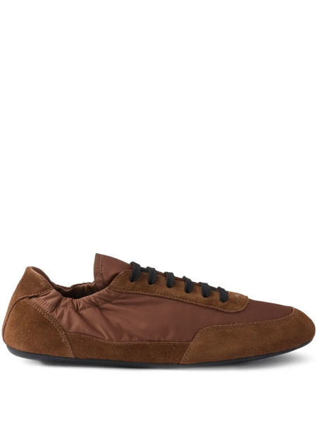  Prada Collapse Re-nylon Suede Sneakers - Brown 
