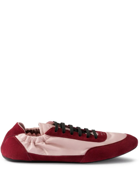  Prada Collapse Re-nylon Suede Sneakers - Red 