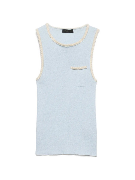  Prada Contrast-trim Tank Top - Blue 