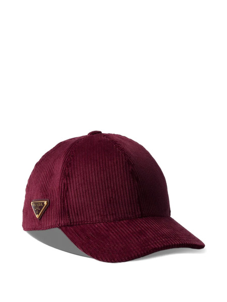  Prada Corduroy Baseball Cap - Red 
