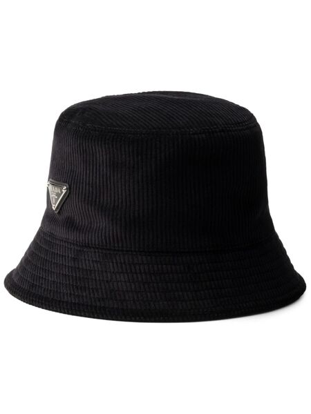  Prada Corduroy Bucket Hat - Black 