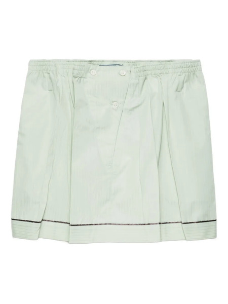  Prada Cotton Elasticated-waistband Mini Skirt - Green 