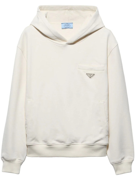  Prada Cotton Fleece Hoodie - Neutrals 