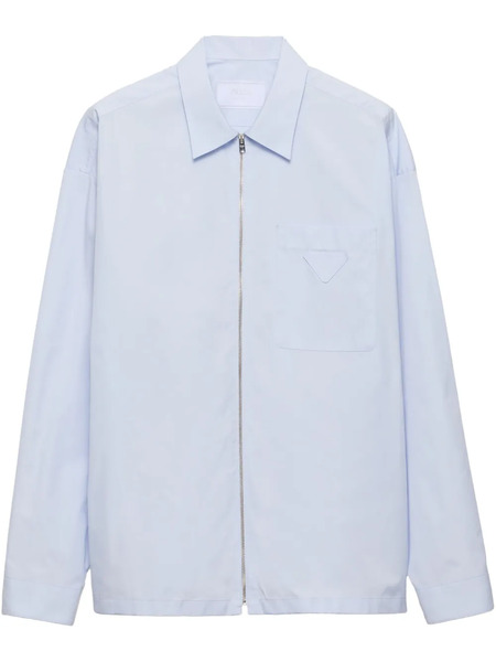  Prada Cotton Zip-up Shirt - Blue 