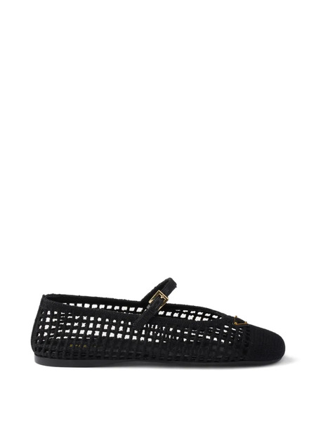  Prada Crochet Ballet Flats - Black 