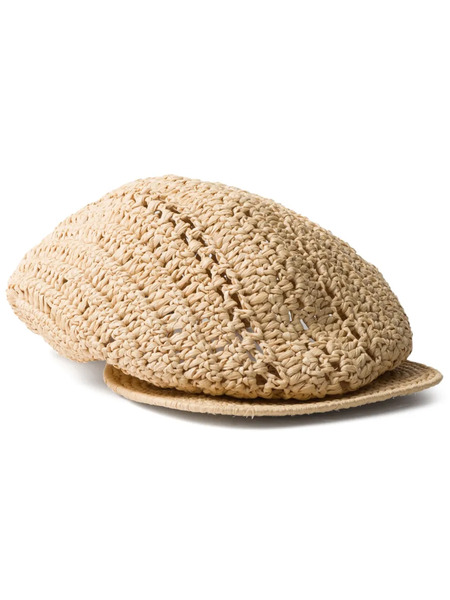  Prada Crochet Cap - Neutrals 
