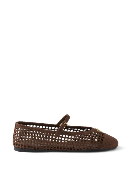  Prada Crochet-knit Ballet Flats - Brown 
