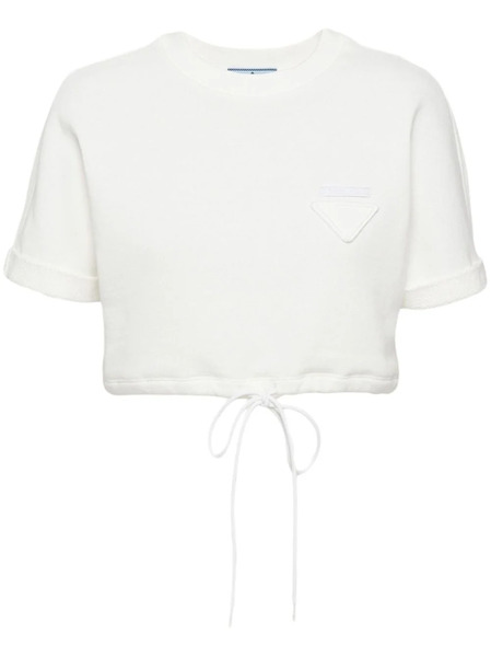  Prada Cropped Fleece T-shirt - White 