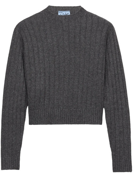  Prada Cropped Re-cashmere Sweater - Grey 