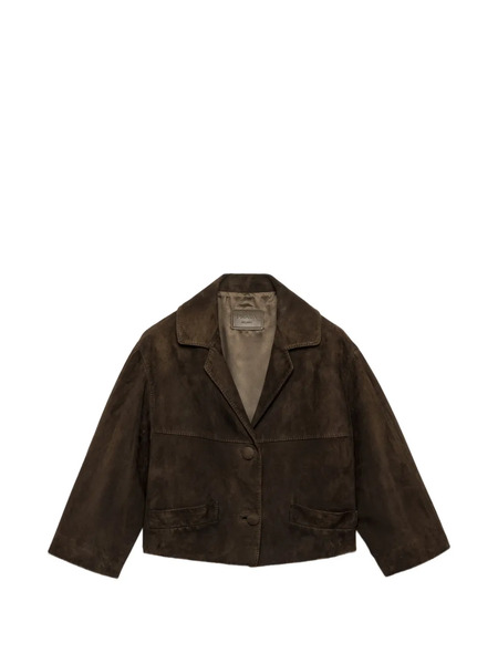  Prada Cropped Suede Jacket - Green 