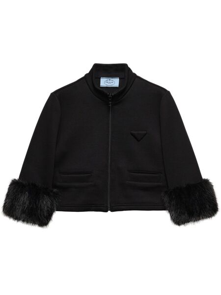  Prada Cropped Sweatshirt - Black 