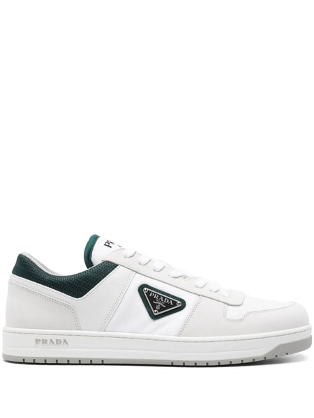  Prada Downtown Re-nylon Leather Sneakers - White 