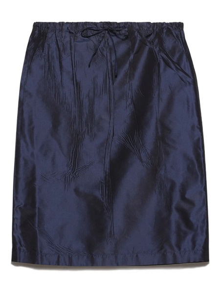  Prada Drawstring Midi Pencil Skirt - Blue 