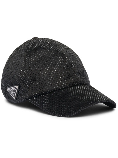  Prada Duchesse Crystal-embellished Baseball Cap - Black 