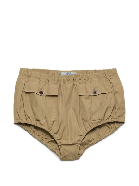  Prada Elasticated Poplin Shorts - Neutrals 