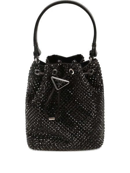  Prada Embellished Bucket Bag - Black 