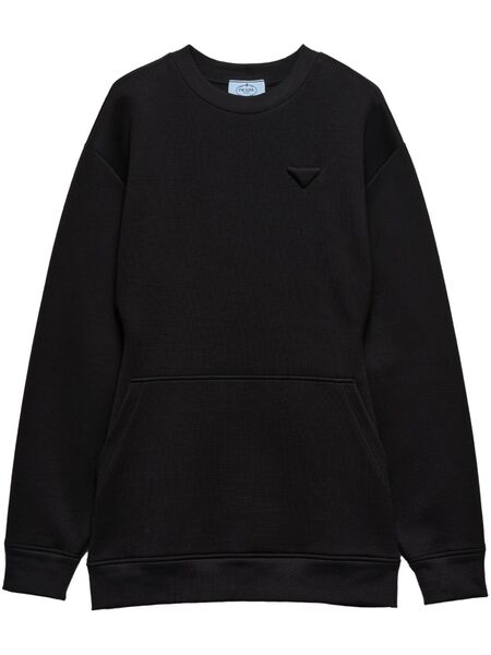  Prada Embossed Logo Sweatshirt - Black 