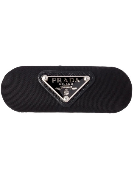  Prada Enamel-logo Hair Clip - Black 