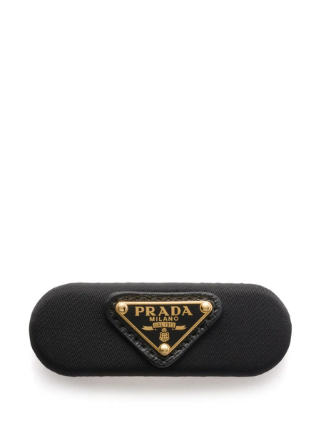  Prada Enamel-logo Hair Clip - Black 