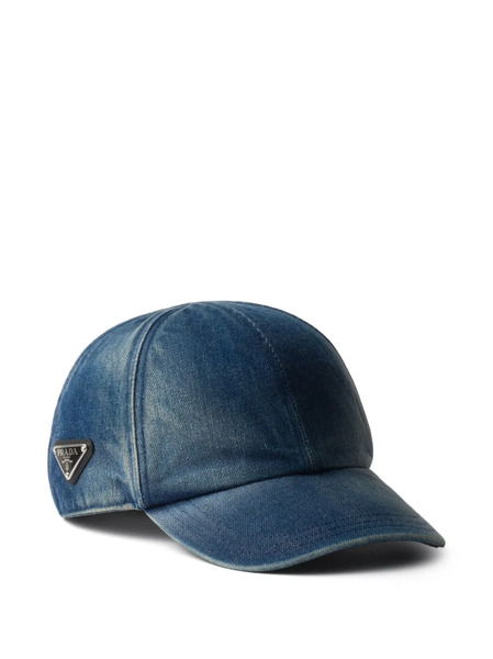  Prada Enamel Triangle-logo Baseball Cap - Blue 